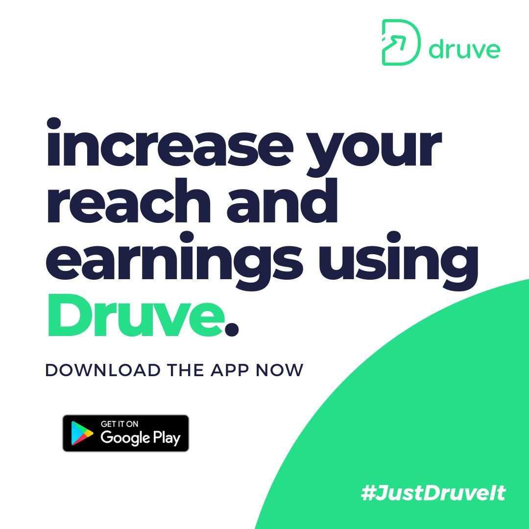 Druveinfo's tweet photo. Want to find out more about #Druve and how you can start increasing your reach and earnings? Click here - https://t.co/uxkVKkkoMD
#GetDruve https://t.co/jG38uI81QG