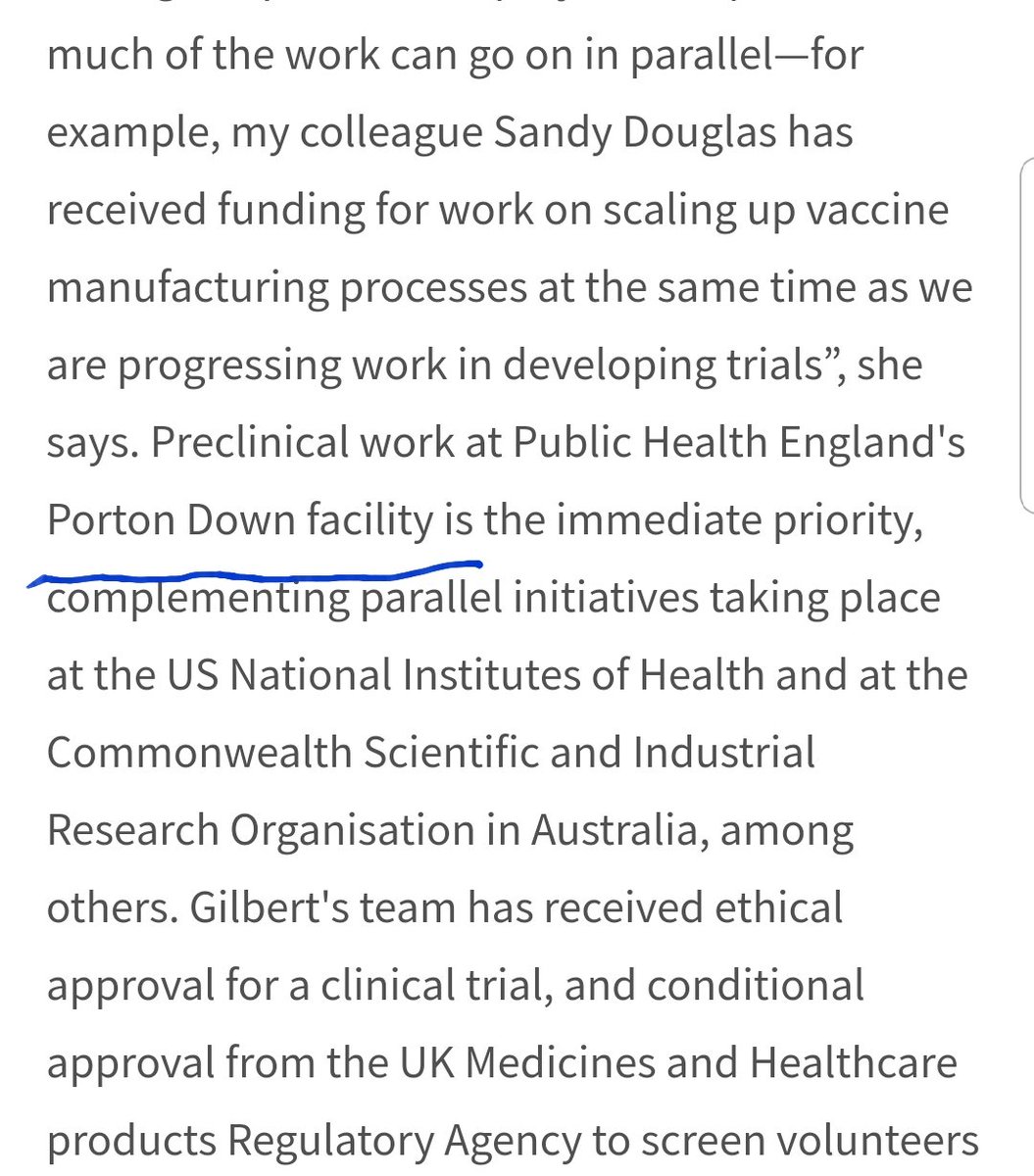 Another Timeline; 10/1/20  #JennerInstitute starts work on the  #SARSCoV2  #vaccine . 29/1/20  #UK has its first patient's test 'Positive' for the  #virus . 19/3/20  #COVID19 is no longer considered a HCID. 23/4/20  #PortonDown  #vaccine trials begin. 