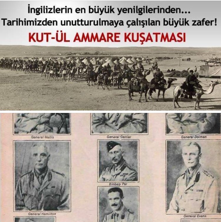 🇹🇷KUT ZAFERİMİZ ‘KUT’LU OLSUN 🇹🇷
29 Nisan 1916 İngilizlere karşı kazandığımız büyük ZAFERİMİZ.

İngiliz Tarihinde, KUT SAVAŞI,İngiliz Ordusunun tüm askerleriyle  kayıtsız,şartsız teslim olduğu tek savaştır.

13 general 481 subay,13.300 asker teslim olmuş, 30.000’i öldürülmüştür.