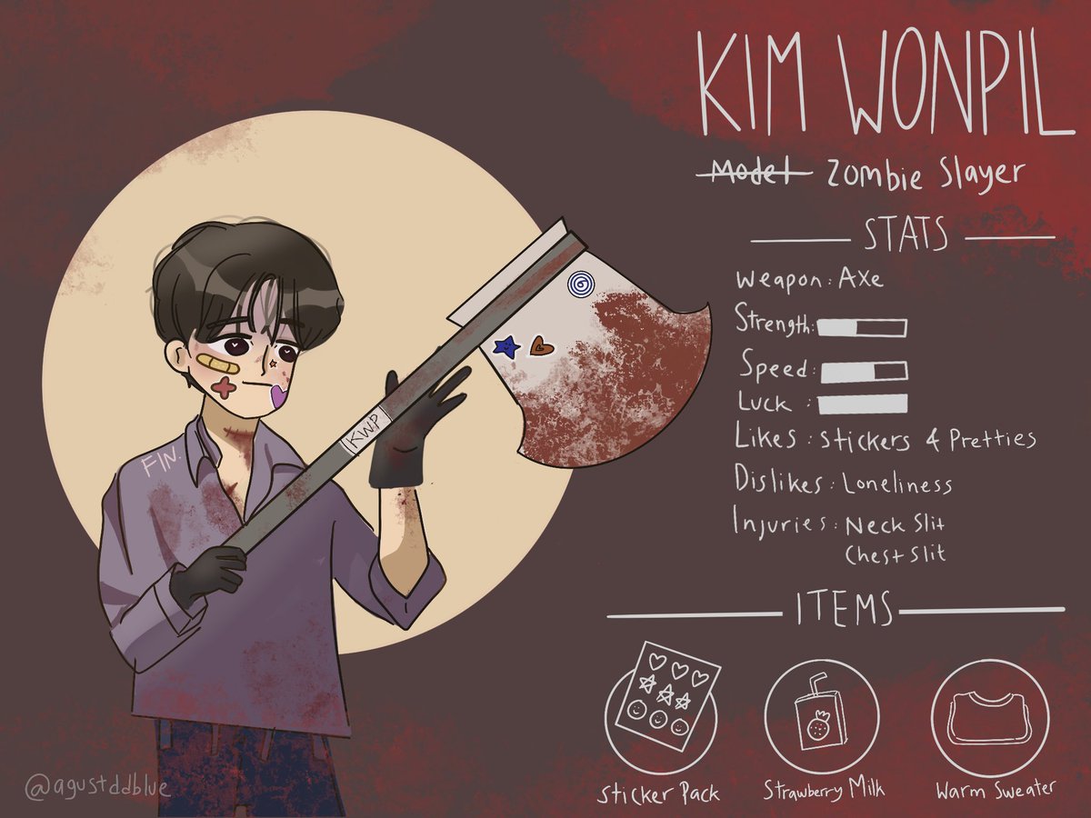 finillatte's tweet photo. DAY6 ZOMBIE APOCALYPSE SURVIVAL
choose your fighter!

[OPTION 1: KIM WONPIL] https://t.co/OINstJ8xSC