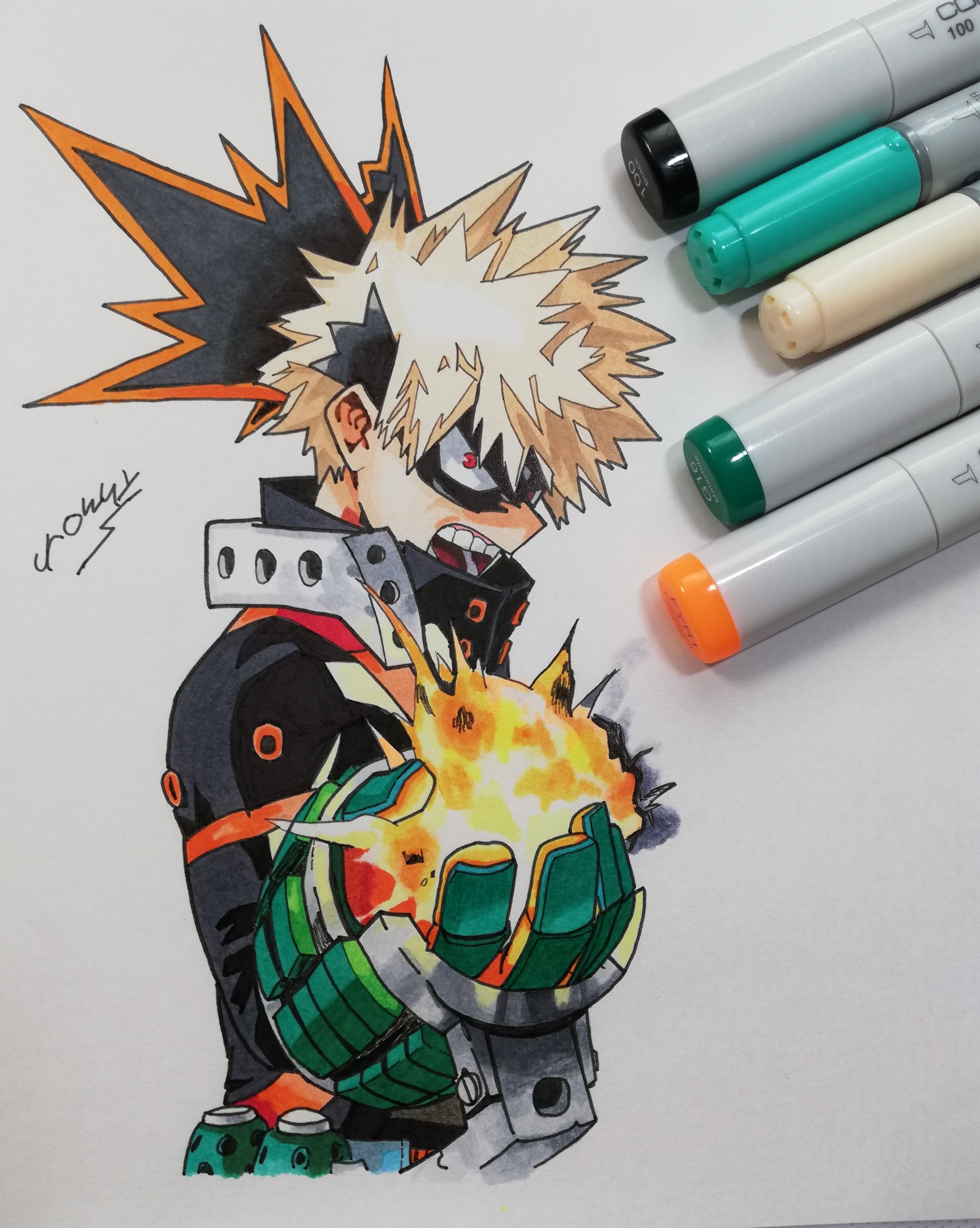 Twitter 上的 ゆをる 卍 ジャンプイラスト祭り ヒロアカの爆豪勝己を模写しました 900人記念イラストも兼ねてのかっちゃんです 久しぶりに色塗り頑張ったのでふぁぼ Rtくれれば嬉しい W です T Co 6julj2w7ll Twitter