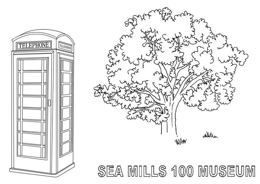 SeaMills100's tweet photo. Why not occupy yourself with some colouring? Colour in our museum and Addison's Oak and perhaps add in yourself, your family or something happening under the tree? Post a photo of your results. @PrimarySea #seamils #coombedingle #lockdown #colouring #notjustforkids https://t.co/Mmchf8rscx