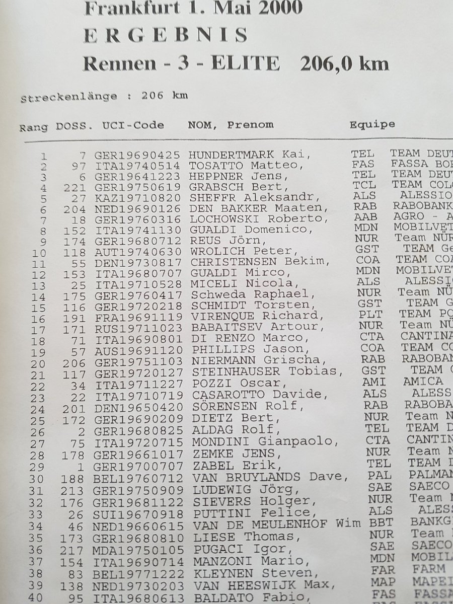 Already 20 years ago! <a href="/DerRadklassiker/">Eschborn-Frankfurt</a> was my favorit race with 25 participations. Today from 13:15  in  <a href="/hr3/">hr3</a>