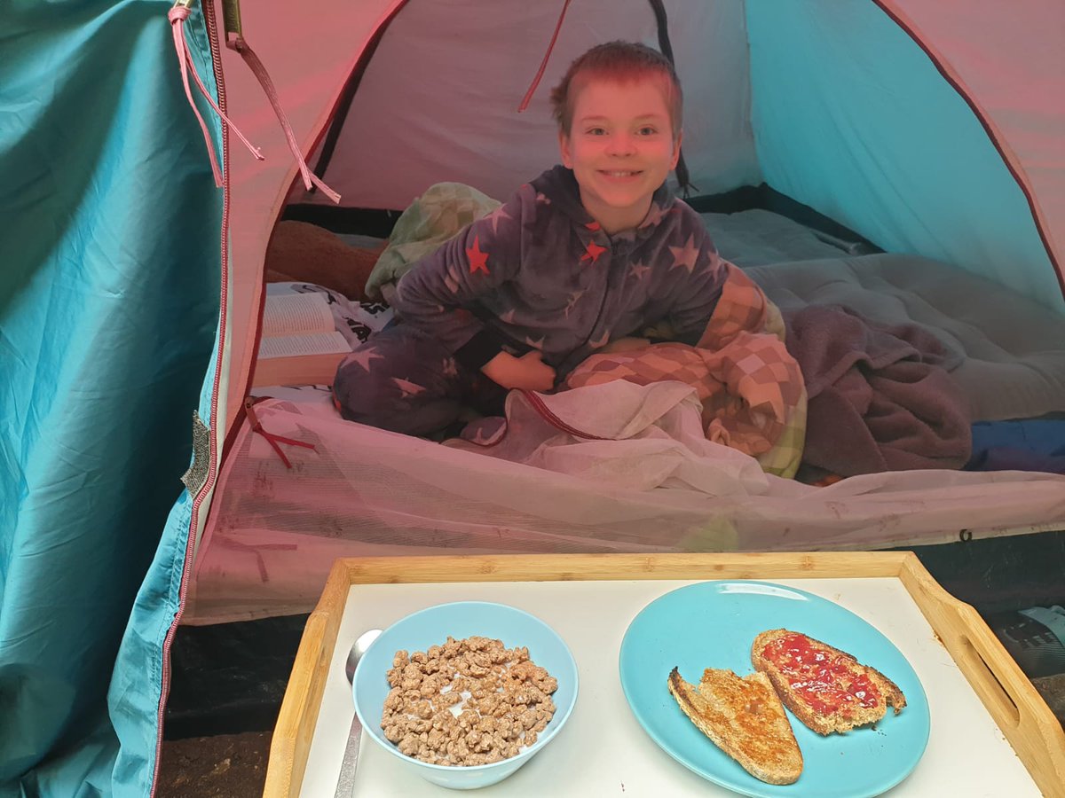 cmmscouts's tweet photo. Brilliant effort on the #campathome #cmmscouts! Some bleary eyes this morning for those who braved the outdoors and even had #breakfast in their #tent! @NDScouts @NorthantsScouts @UKScouting @northlandscouts #camping #virtualcamping #virtuallycamping #scouts #scouting https://t.co/T58IM1bysi