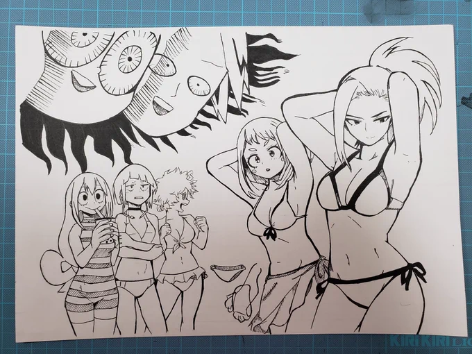 #ジャンプイラスト祭り
僕のヒーローアカデミア模写しました!! 