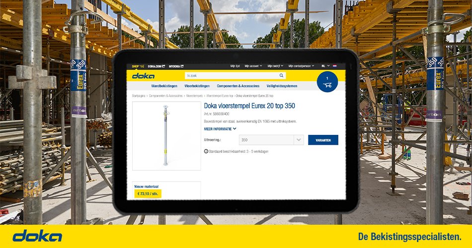 Doka is er voor alle #doorbouwers. Wij bieden de mogelijkheid om online te bestellen en uw eigen transport in te plannen. Vanuit huis. Wel zo gemakkelijk in deze tijden. #staysafe!