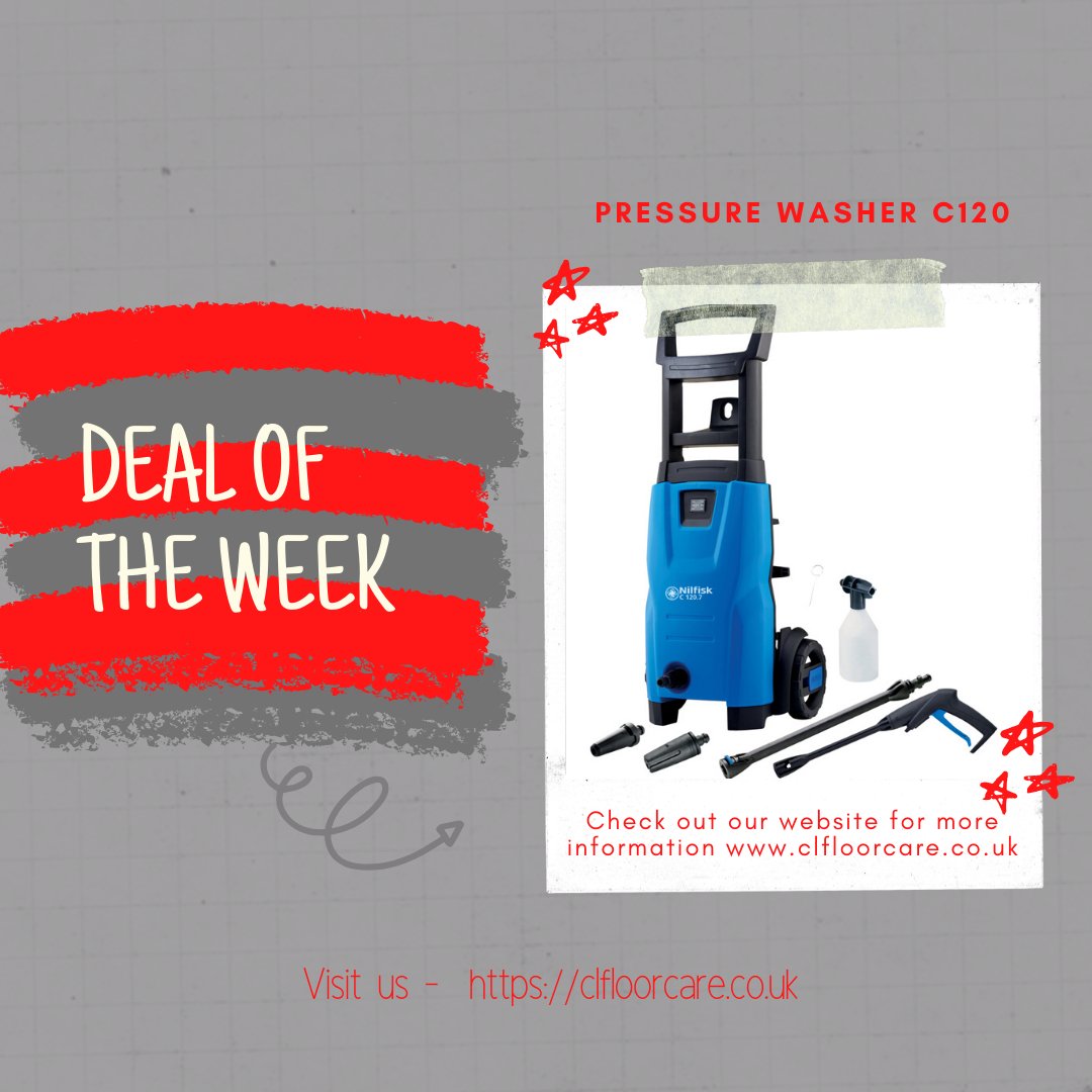 DEAL OF THE WEEK!!!

Visit our page to see this amazing deal on the Nilfisk Pressure washer C120, at the best price yet.

clfloorcare.co.uk/.../nilfisk-pr…

#clfloorcareltd #pressurewasher #dealoftheweek #pricedrop #sale #Nilfisk #deal #outdoorcleaning #carcleaning