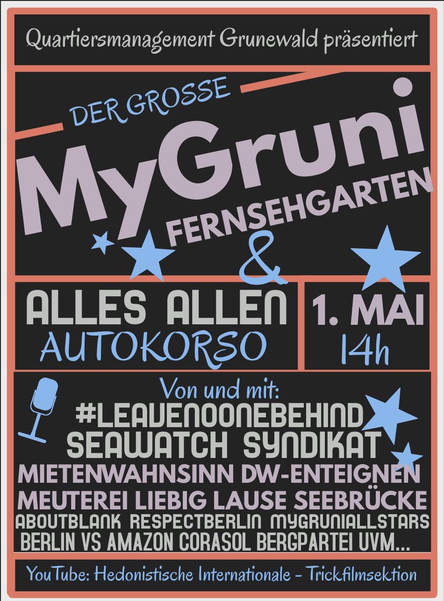 SyndiCAT44's tweet photo. Heute ab 14 Uhr die #MyGruni #AutoKorso #Onlinedemo https://t.co/Huydo2xoVk
Morgen ab 14 Uhr #Onlinedemo gegen den #Ausverkauf des #Schillerkiez
https://t.co/ORI9bwhAK7 und für #LeineOderBleibt #Syndikatbleibt #WirBleibenAlle https://t.co/7DBhMp2tTs
