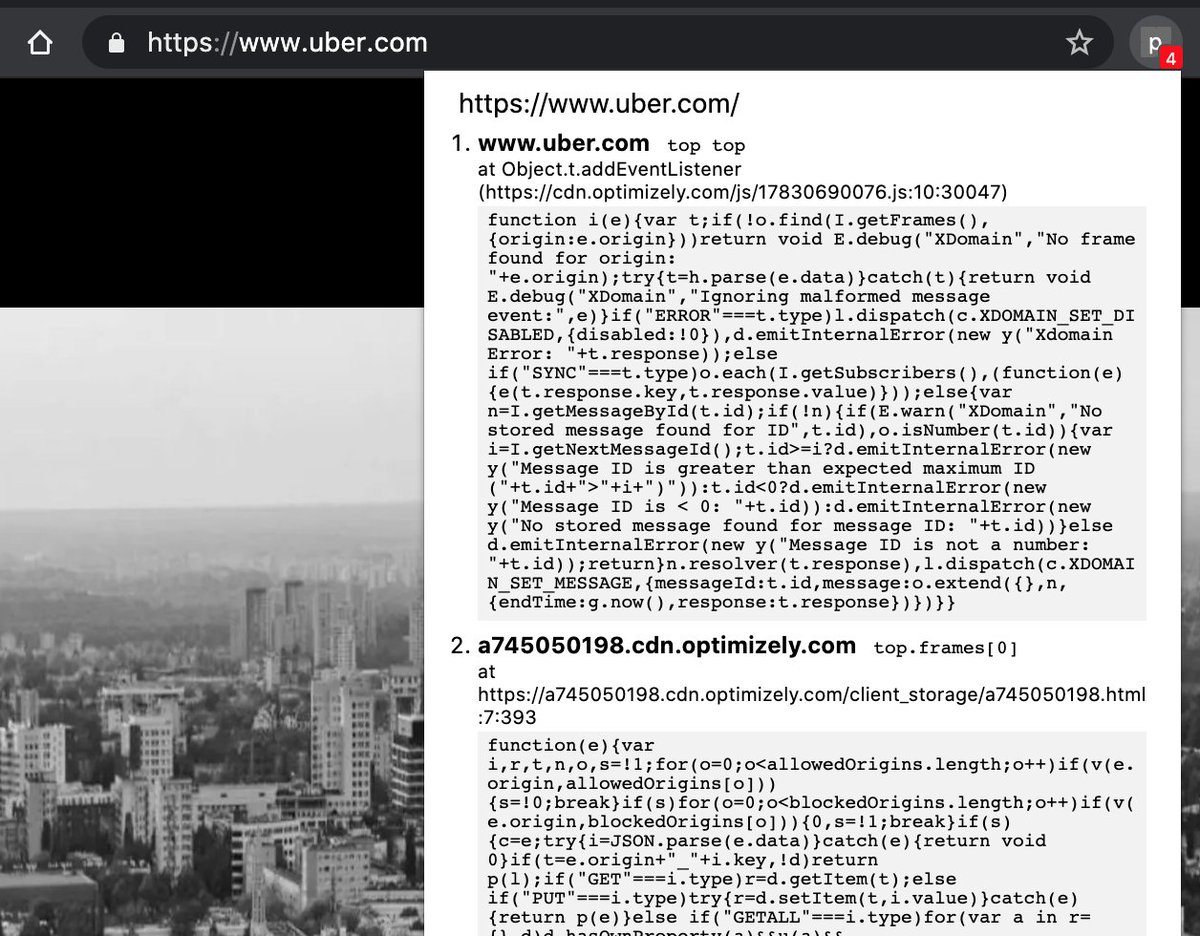 Took more than 2 years, but just released the postMessage-tracker Chrome Extension!
github.com/fransr/postMes…

Look at the functions receiving postMessages directly in the extension, look at the messages and sender/receiver window locations and track everything using a log-URL.
