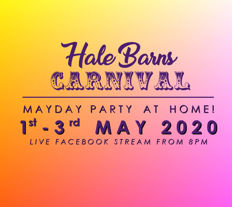 Tonight - We join <a href="/gmichaeltribute/">Andrew browning</a> for the start of our #MayDayWeekend #PartyAtHome from 8pm on our Facebook page > Facebook.com/halebarnscarni…

Stay Safe &amp; Party at Home! 🎉