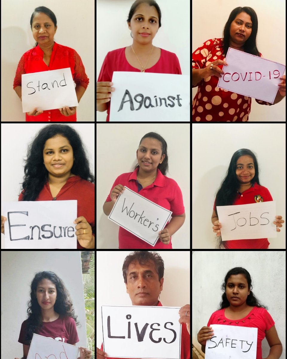 No podemos salir a manifestarnos en este #1deMayo  pero hay ejemplos excelentes en la red del @CleanClothesCampaign  de protesta y solidaridad internacional por los derechos de las trabajadoras en una pandemia. Este del Centro de mujeres de Sri Lanka #DiaDelTrabajo #textil