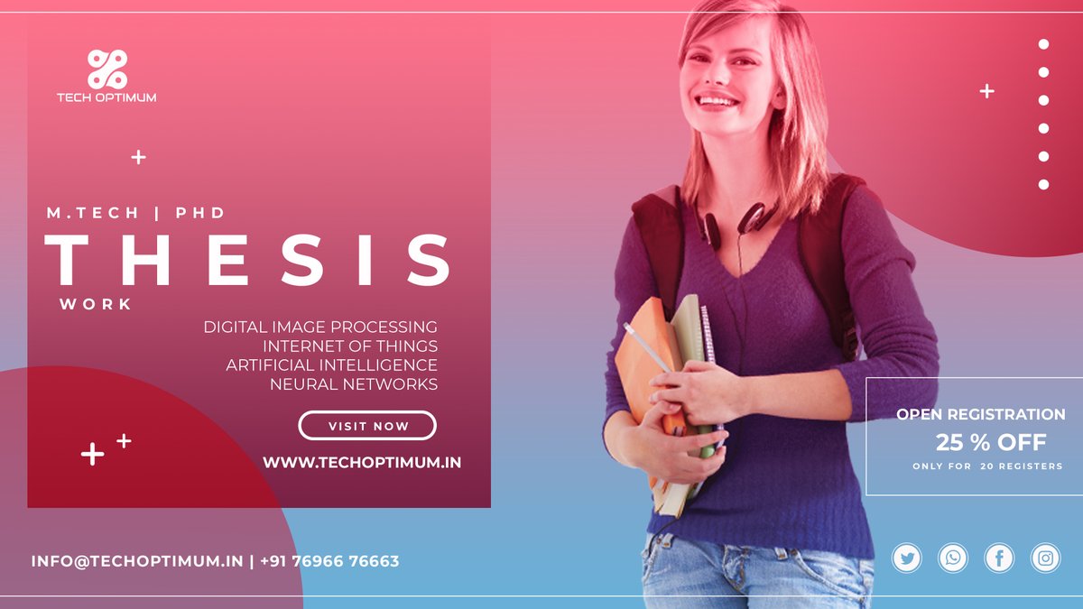 TechOptimum1's tweet image. 🅵🅻🅰🆃 25% 🅾🅵🅵
𝐴 𝑐𝑜𝑚𝑝𝑙𝑒𝑡𝑒 𝑠𝑜𝑙𝑢𝑡𝑖𝑜𝑛 𝑓𝑜𝑟 𝑀.𝑡𝑒𝑐ℎ | 𝑃.ℎ𝑑 𝑇ℎ𝑒𝑠𝑖𝑠 𝑤𝑜𝑟𝑘!

Service Include:
➡️Base Paper
➡️Project Implementation
➡️Review paper
➡️Main Paper
➡️Thesis Report (Plagiarism Free)

🌐 techoptimum.in
📧 info@techoptimum.in