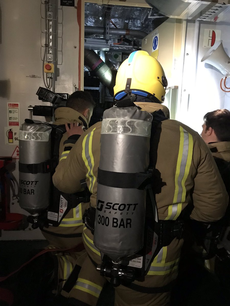 HMSTrent's tweet photo. With a small ship’s company like ours, it is essential that people are able to cover each other’s roles, especially damage control. This morning we conducted a fire exercise to put our people to the test in unfamiliar positions, and proved that it worked!
#FirefightingFriday https://t.co/RvxCCuQYGR