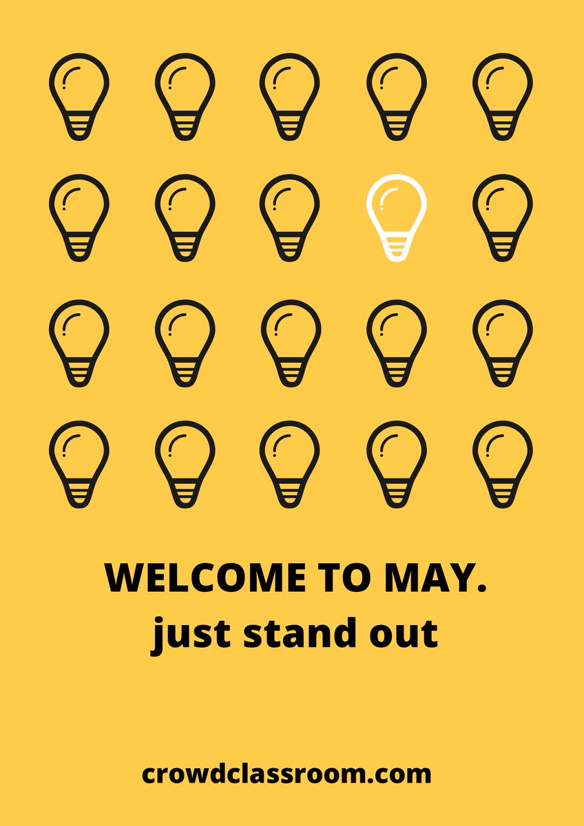crowdclassroom's tweet photo. Happy New Month. Our theme for the month is STAND OUT. https://t.co/E9Qt1hEue1