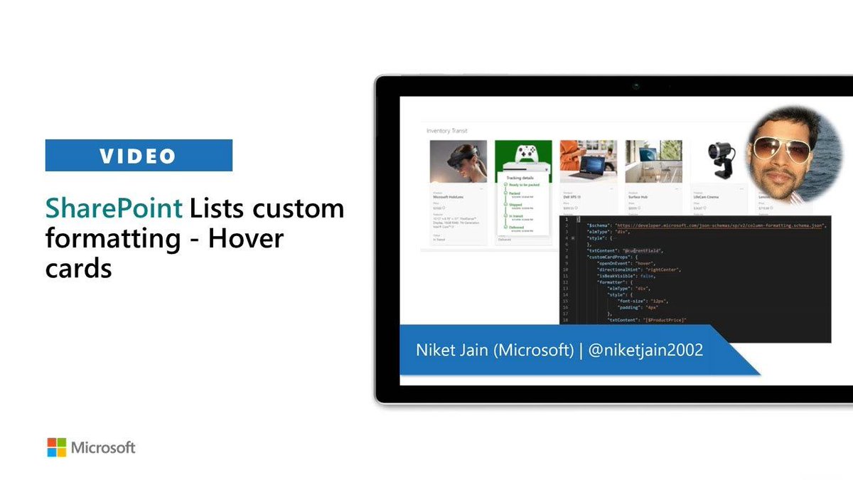 Great #Microsoft365 and #SharePoint demo by @niketjain2002 on using default or custom hover cards in lists with column and view formatting youtube.com/watch?v=oIAJ2_… #Microsoft365dev