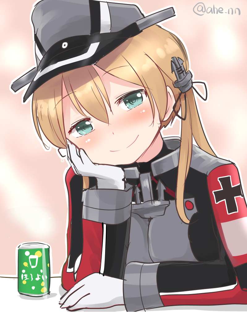 prinz eugen (kancolle) 1girl solo hat blonde hair gloves twintails peaked cap  illustration images