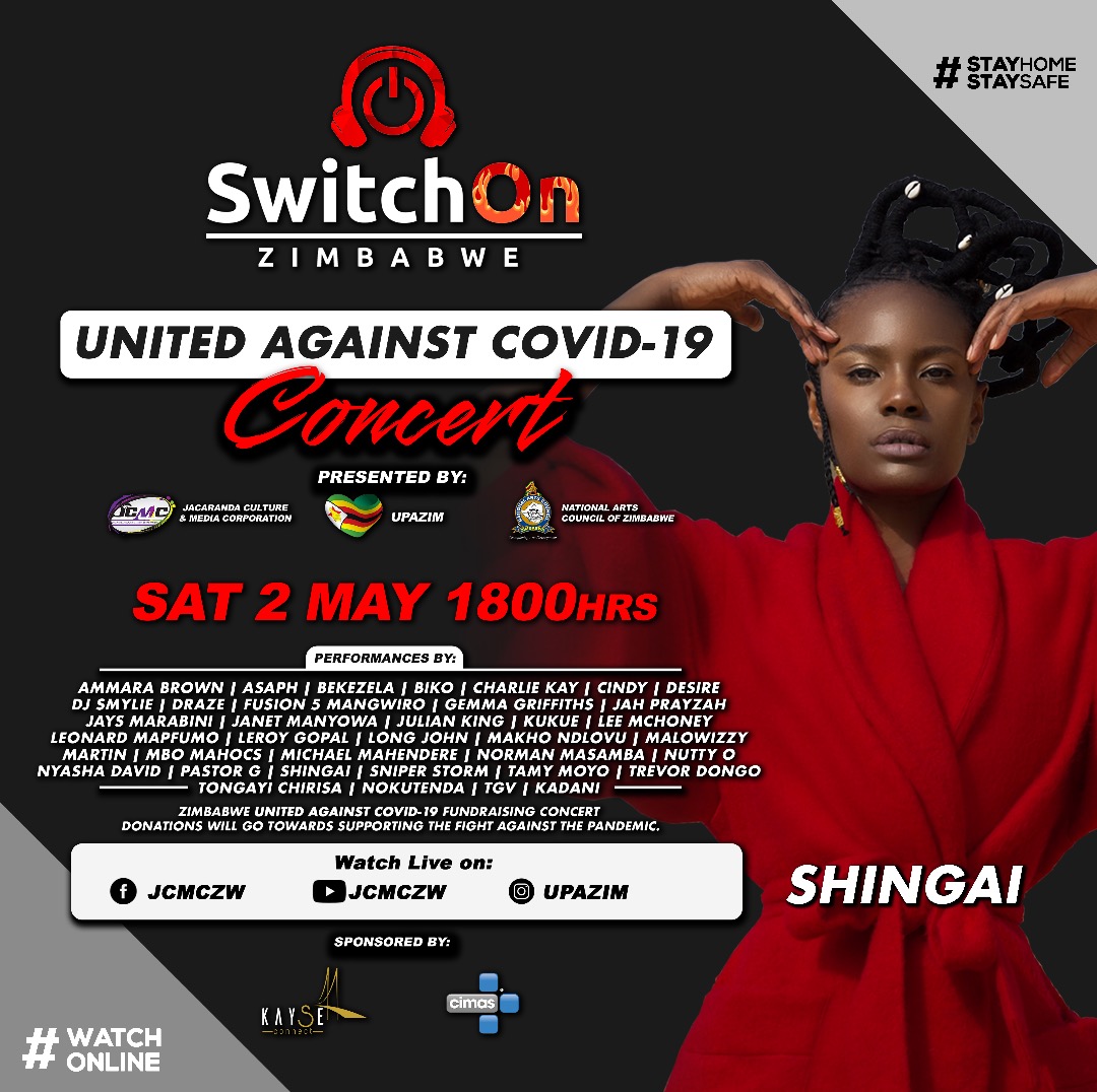 switchonzim's tweet photo. From the USA to SA, London to Harare!
@makhondlovu, @Bekezelamusic, @ShingaiMusic & @jahprayzah share this one virtual stage in Unity to fight #Covid19Zim.
#StayHome #staysafe and be entertained in the #LockdownZim by favourites for a good cause.
#SwitchOnZim
@KirstyCoventry https://t.co/F2d8qJyKji