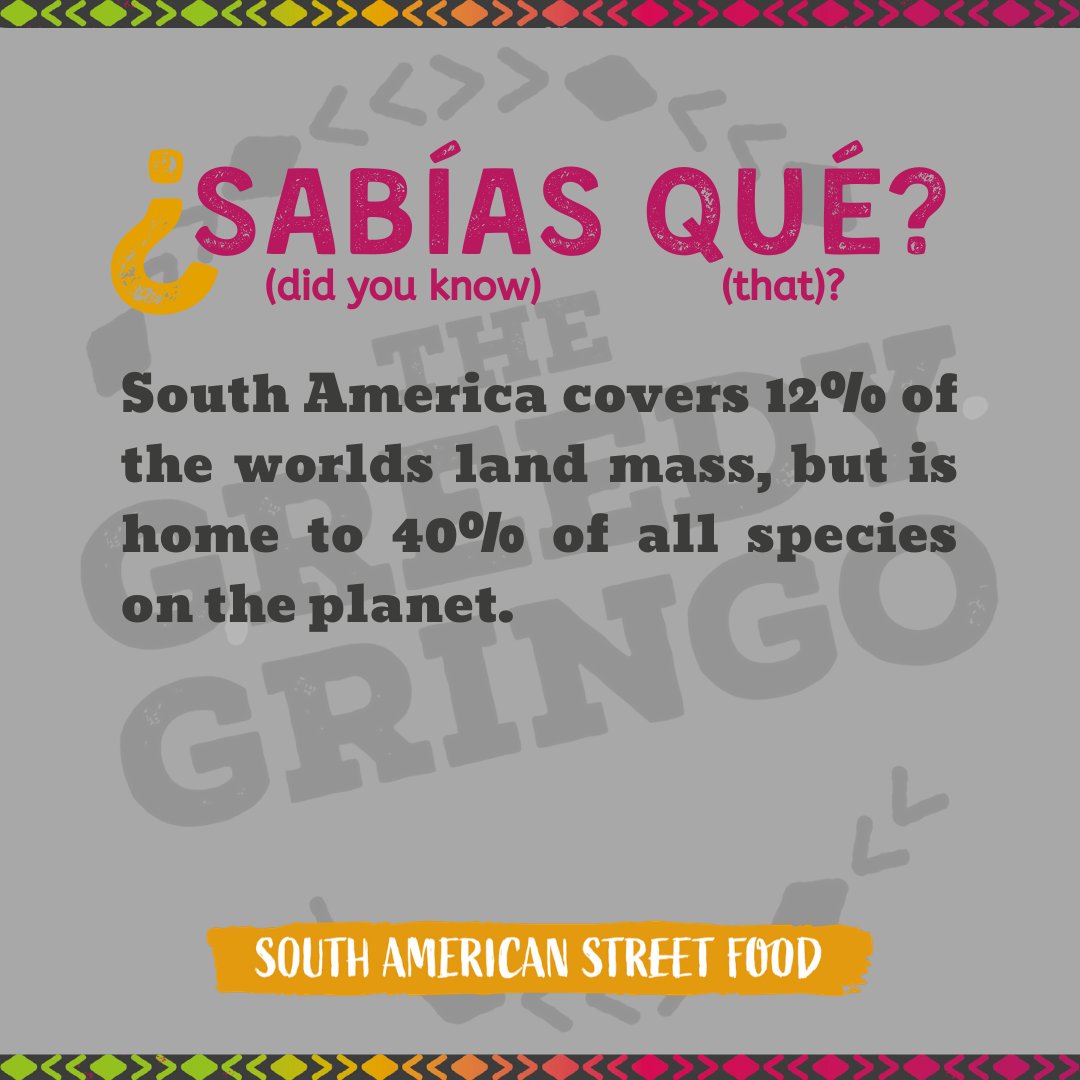 SABÍAS QUÉ? Maybe you already knew...tell the world below. #funfactfriday #getgreedy #elhecho #laverdad #greedygringo #southamericanstreetfood #southamerica #facts #fun