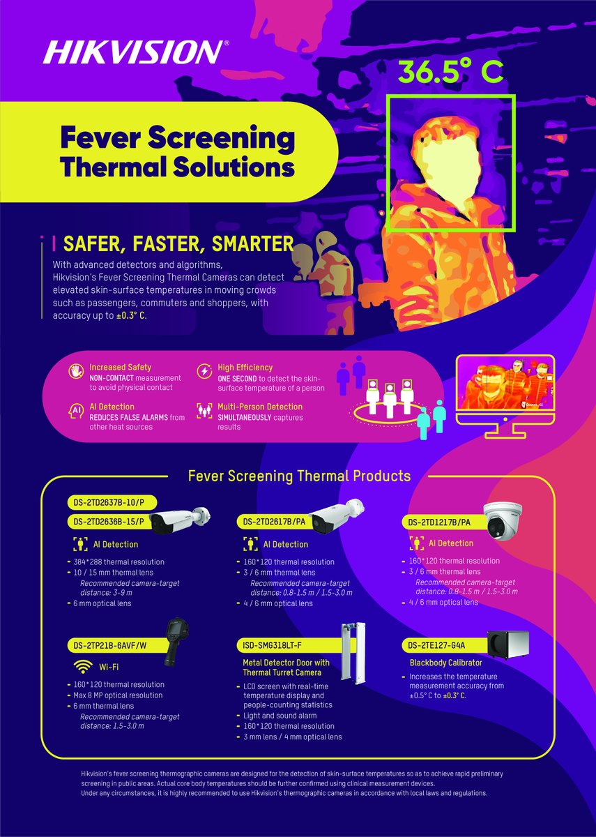 PurerSolutions's tweet photo. Purer Solutions are proud to offer fever screening solutions from Hikvision which are designed to detect elevated skin-surface temperatures.

Contact us for more information or a free quotation. https://t.co/Toil5KxYc3