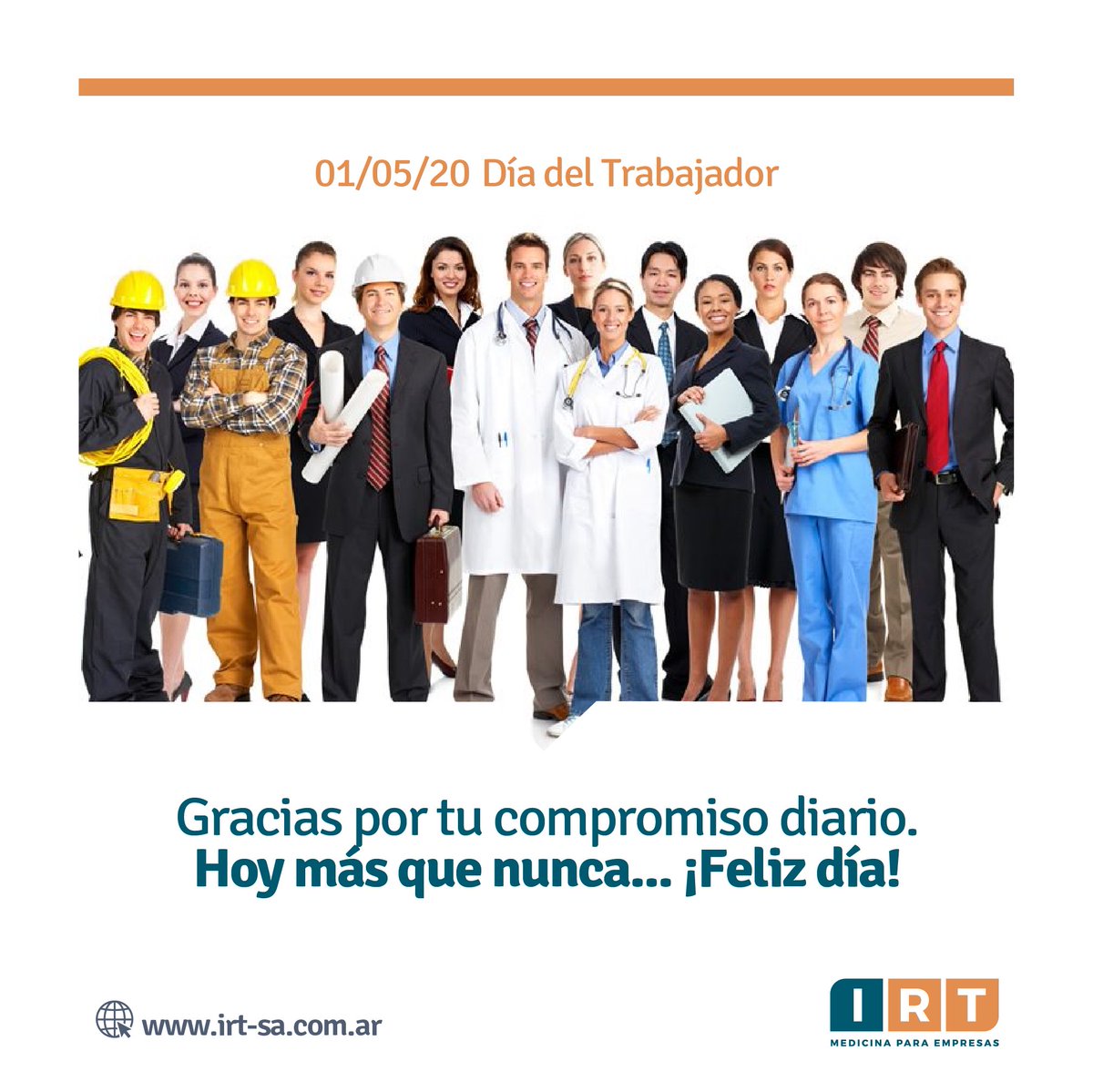 IRT4's tweet photo. "El mundo se mueve por la suma de los pequeños empujones de los trabajadores honestos" Hellen Keller
.

¡Feliz día del Trabajador!
#irt #medicinalaboral
.
.
.
#felizdía #díadeltrabajador #saludlaboral https://t.co/Z9YXzMDdjJ