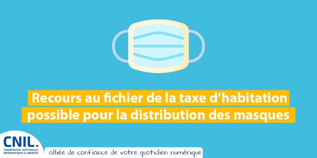 #CollTerr Sur quel fichier les communes peuvent-elles se baser pour la distribution de #masques ? La CNIL considère possible l’utilisation du fichier de la taxe d’habitation 👉 cnil.fr/fr/la-cnil-con…