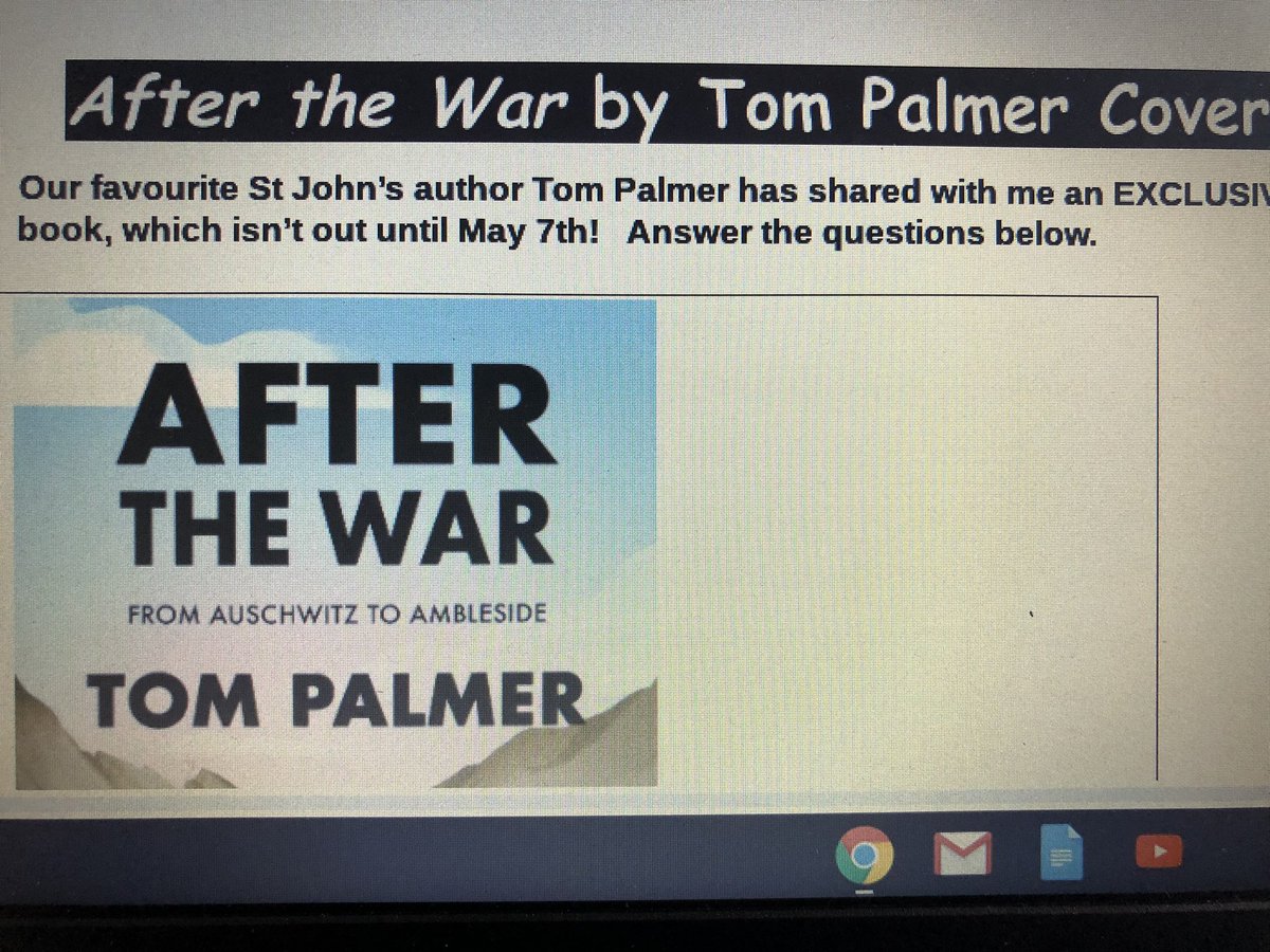 Year 6 are enjoying a bit of <a href="/tompalmerauthor/">Tom Palmer</a> today and predicting what might be in his new book After the War 📖 👍 #homeschooling #FridayFeeling