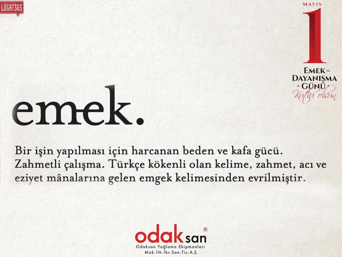 Emeğin, emektarın, alın terinin, dayanışma ve yardımlaşmanın günü olan 1 Mayıs Emek ve Dayanışma Günü’nü kutluyoruz. #1mayis #1mayısişçiveemekçibayramı