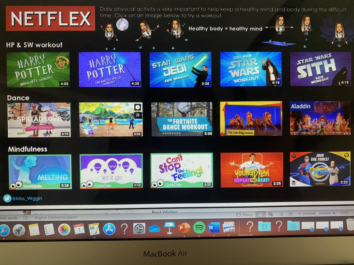 miss_wiggin's tweet image. 💡NETFLEX resource 💡💥I’ve seen a few of these so decided to make my own. PDF with video links to at home workouts. Sharing is caring so happy to send this to anyone who thinks it may be useful for them 😄 #HPEatHome #PhysEd #PrimaryPE #pegeeks