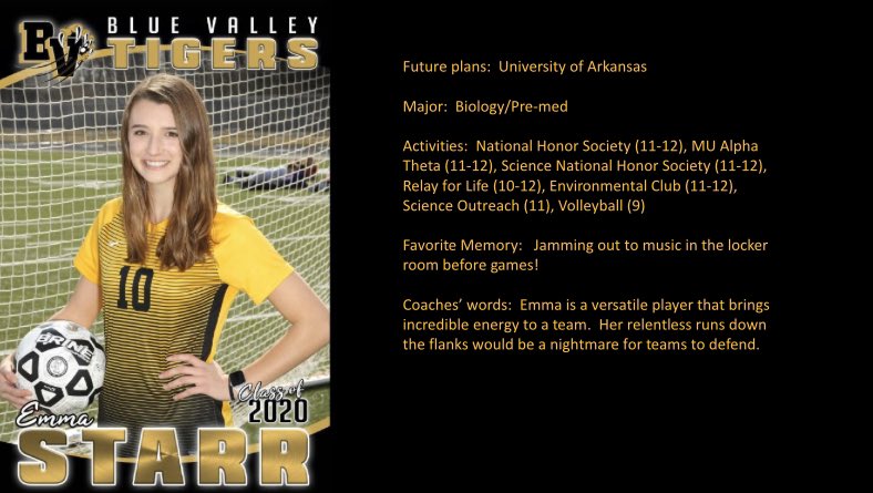 BVHS_Soccer's tweet photo. Our next #Classof2020 ⚽️ Tiger is @Emmakstarr ⭐️ 

@bvtigernews 
@BvhsClub 
@dadscauldron https://t.co/6iEeVHzHbI