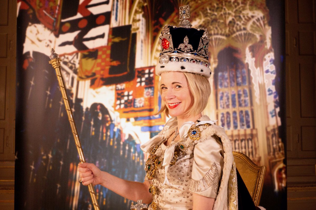 Lucy_Worsley's tweet photo. Today's #FormalFriday might be the #MostFormal to date so far. Getting ready for a new show coming to you soon on @BBCFOUR. https://t.co/iBnr6cEXXY https://t.co/vOoZCp0ctV
