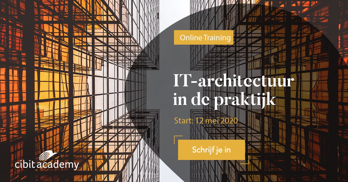 Leer in 5 dagen de basisvaardigheden van een #ITArchitect. Deze training kent een logische, stapsgewijze opbouw waarin je de opgedane kennis met je medecursisten in online workshops leert toepassen. ow.ly/rfxi50ztORJ