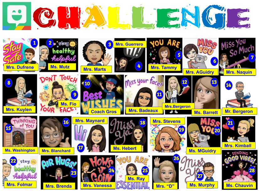 CaldwellMiddle's tweet photo. We hope you enjoyed the Bitmoji Challenge. How’d you do? 💙💛 #cmsrocks https://t.co/xXhQvUCxj3