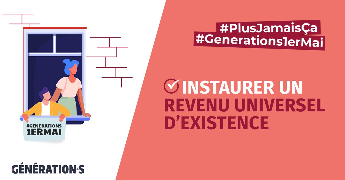 GenerationsMvt's tweet photo. #1ermai2020 Pour éradiquer la grande pauvreté, redonner aux citoyens de la liberté par rapport à leur emploi, permettre la réduction du temps de travail et la création d’emplois ➡️ Dès aujourd'hui, travaillons à l'instauration d'un Revenu Universel d'Existence. https://t.co/gZfpV3Ybp5
