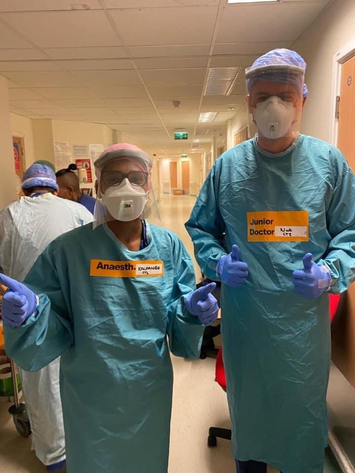 CovidMASC's tweet photo. Special thanks to Kalpanee and Gez who both work in ICU wards and helped us get face shields and ear savers into University Hospitals Coventry @nhsuhcw ,Queen Elizabeth Hospital Birmingham @qehbham &amp; Birmingham Children's Hospital @Bham_Childrens this week. 
💙🌈
#ProtectTheNHS https://t.co/lkoVgaN8a3