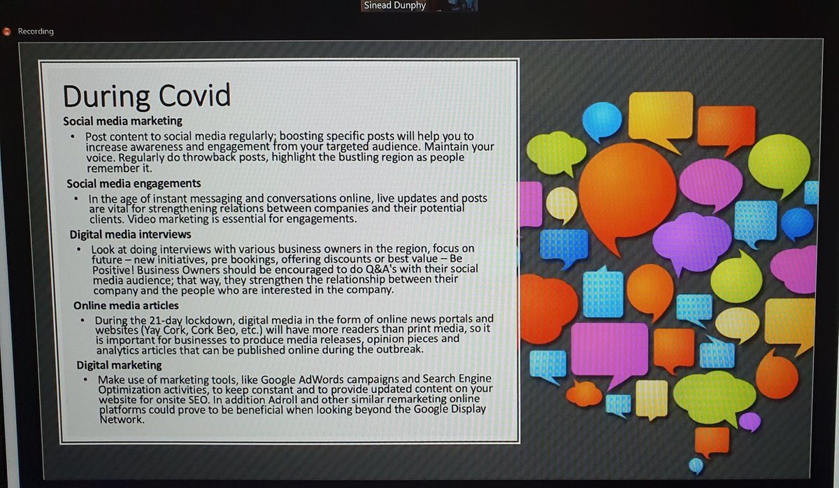 elenacanty's tweet photo. It's important to continue to communicate during Covid. @neady99 on events, social media and PR @WeAreEventi webinar today πβ #EventiEffect https://t.co/Gg07azc9jN