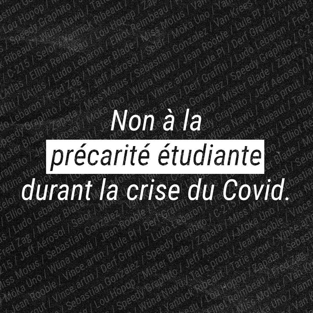19_campus's tweet photo. Aidez nous à venir en aide aux étudiants les plus démunis pendant cette crise qui nous touche tous.
Rdv le 4 mai sur facebook !
https://t.co/FiWGQq3DLD
Lien en bio 🔝🔝🔝
#staytuned #nonalaprecariteetudiante #covid19 #StreetArt https://t.co/RZzEbRHbZg