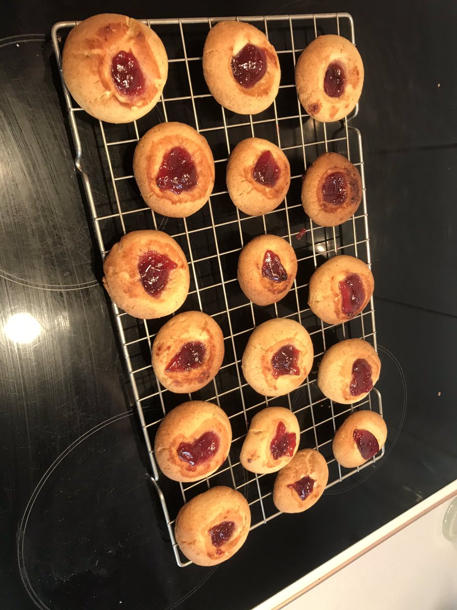 PeggGeorge's tweet photo. Good afternoon to all of you catering staff at @norwichcollege! I made jam-drop biscuits today! Hope you’re all okay and staying safe! #jamdropbiscuits #raspberryjam #citycollegenorwich #castersugar #catering #staysafe #chefgeorge https://t.co/0w1kqdDcJ3