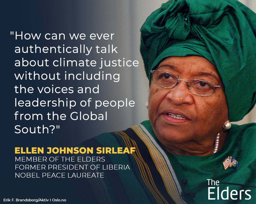 TheElders's tweet image. "How can we ever authentically talk about #ClimateJustice without including the voices and leadership of people from the Global South?" - @MaEllenSirleaf
 
Today, @MaEllenSirleaf champions @vanessa_vash's guest blog: theelders.org/news/climate-c… 

#ClimateAction #FridaysForFuture