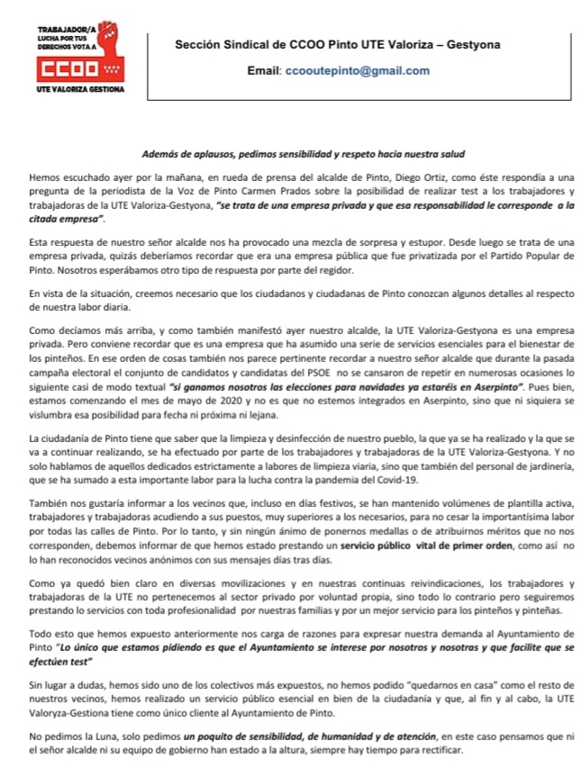 ccooutepinto's tweet photo. @psoepinto @UnidasPinto @PodemosPinto @NadiaBelaradj @feroligon @lavozdepinto @CCOOmadridSur @SERMadridSur https://t.co/eUgrVnl6J9
