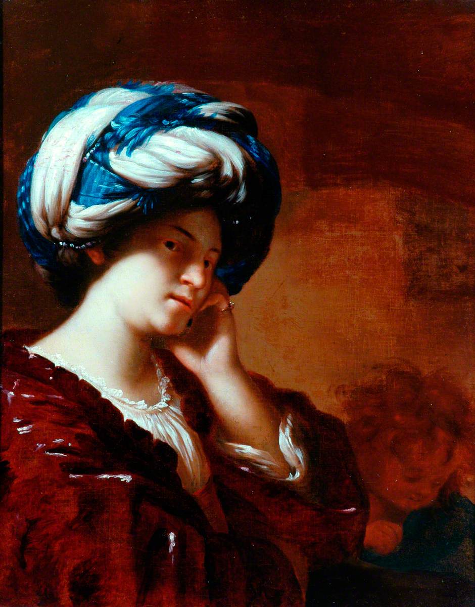 BradfordMuseums's tweet photo. @YorkshireMuseum Next up before we head for lunch (keeping strength up for the fiercely fought #CuratorBattle)
A Sibyl
Francesco del Cairo (1607–1665) (after) wearing their #BestHat
We could have used this last week for #SassiestObject too - look at that expression! https://t.co/Hp9X5dQsqi