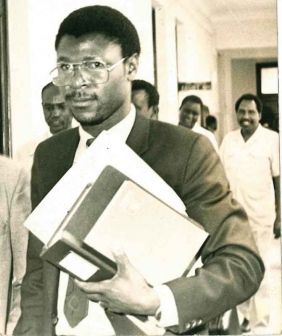 A young Lawyer burst into the  limelight in 1982 after the coup when he defended Kenya Air Force servicemen charged with attempting to overthrow President Daniel Arap Moi. For obvious reasons, senior lawyers had given the cases a wide a berth.

Can you guess his name?