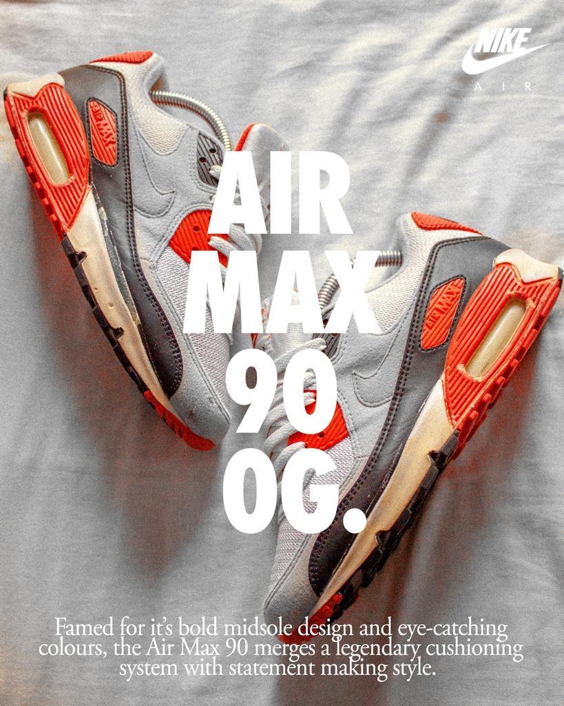 sneakerheadgame's tweet photo. The very first Air Max 90  - 1990
 
The Thermoplastic Nike tab on the heel is called 'Love heart'
 
If the AM 90 gave you superpowers what would they be?

#sneakerheadgame #sneakerhead #indiegame #sneakers #nike #airmax90 https://t.co/lfFZX2DDNQ