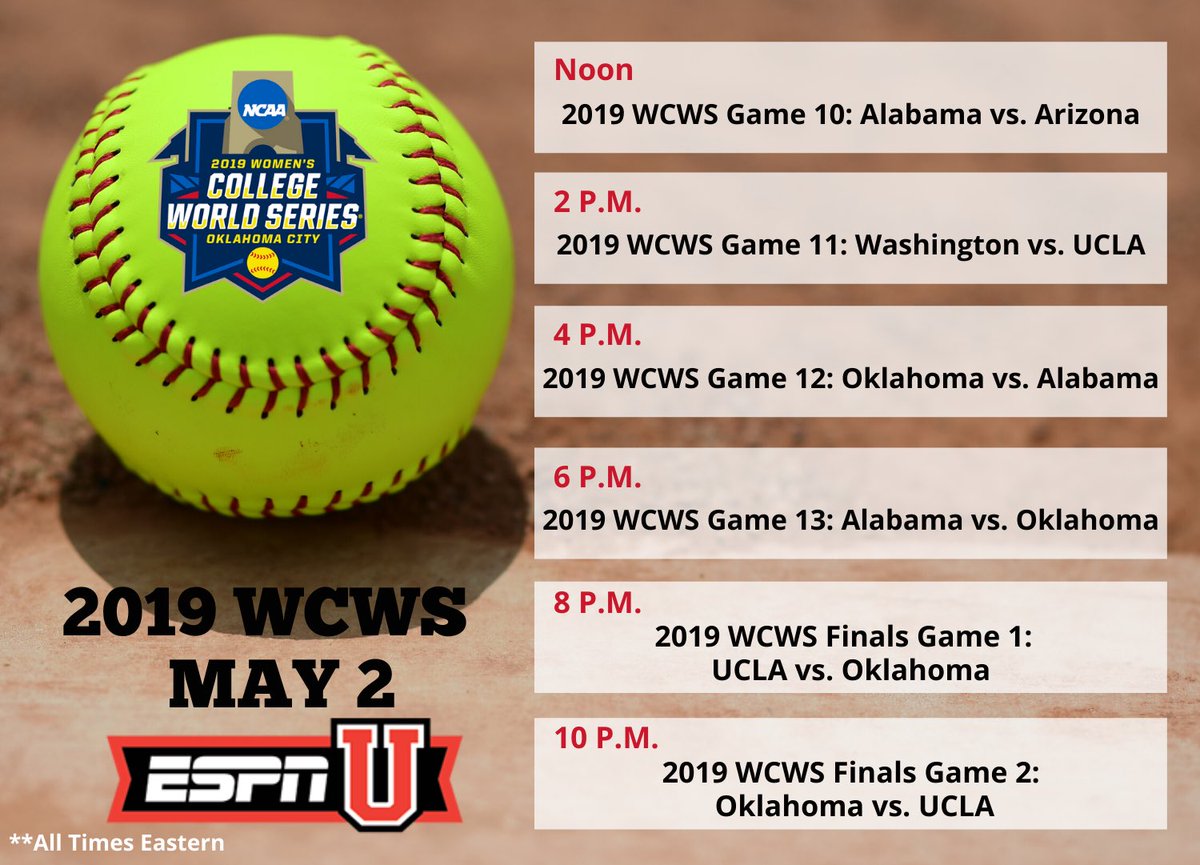 Who’s ready to binge watch some college softball?! 6 back to back games on Saturday from the 2019 WCWS! #missit #mayhem