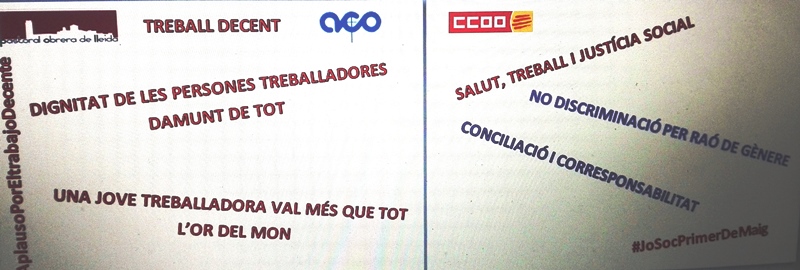 montseop's tweet photo. Ara més que mai cal reivindicar i lluitar pels drets de la classe treballadora i de les persones més desfavorides. #JoSoc1deMaig #AplausoPorElTrabajoDecente #manivirtual #PastoralObrera @ACOcat @CCOOLleida https://t.co/gQlqns4tP4