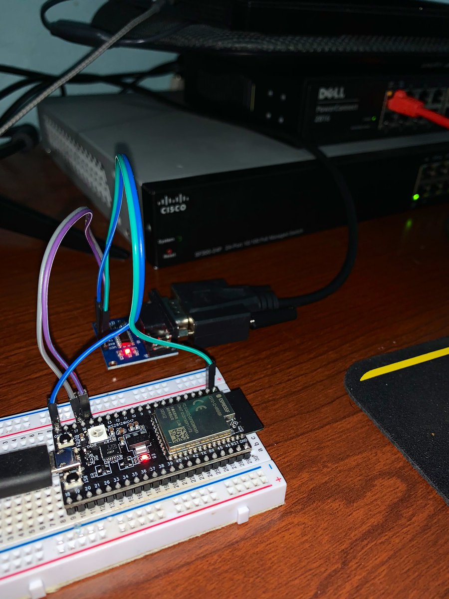 mlongo95's tweet image. Got the #ESP32S2 communicating UART over TCP, I can successfully Telnet into my layer 3 lab switch! Time to build a web-gui for config/ commands