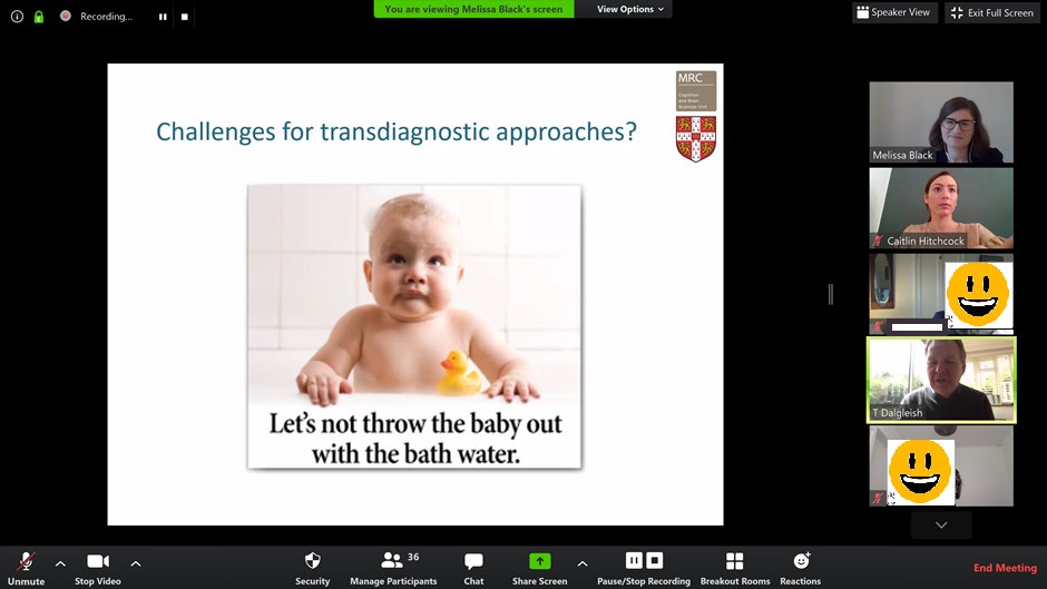 _c_hitchcock's tweet photo. Just finished our first #C2AD virtual workshop with thanks to presenters @MJBlack_psych and @TimDalgleish. Very interesting discussion with local clinicians about how to practically implement transdiagnostic treatment approaches. Thanks attendees! @CPFT_NHS @CPFT_Research @mrccbu https://t.co/oQyzLLmRVZ