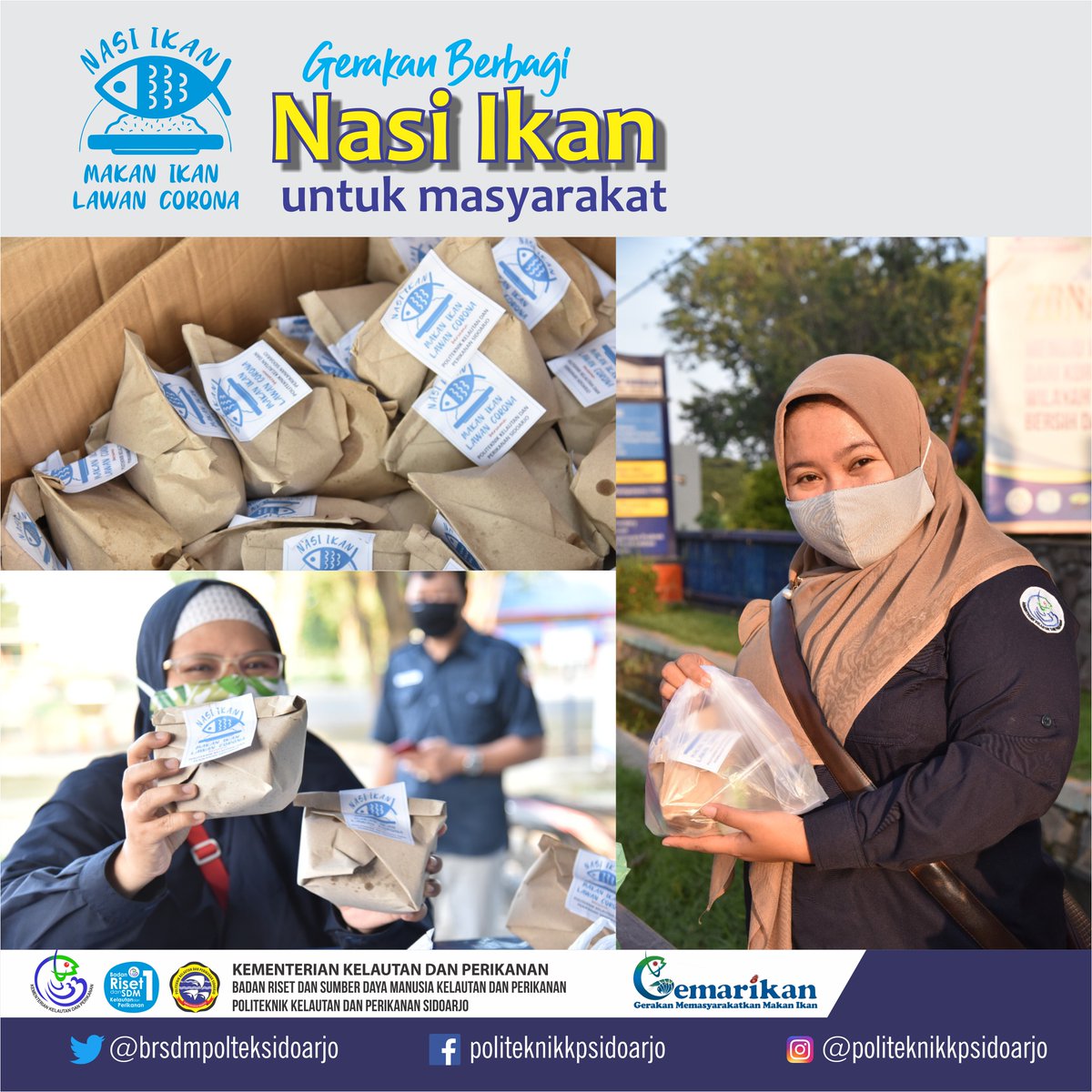bppsdm_pkpsda's tweet photo. Pegawai @poltekkpsda  berpartisipasi dalam Gerakan Berbagi Nasi Ikan yang digagas @kkpgoid .Ratusan nasi bungkus yang berlauk pauk ikan ini dibagikan kepada masyarakat sekitar kampus untuk dijadikan menu buka puasa.
@brsdm_kp @Pusdik_KP @Edhy_Prabowo https://t.co/z1wxeaeRbB
