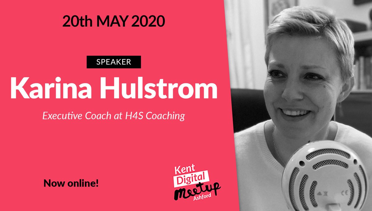 We're delighted to announce Karina Hulstrom @H4S_Coaching as the 2nd speaker for our May #KDM. Join us online on Wed 20th May to hear Karina's talk 'How to Keep Your Mindset Strong Through all the Covid Chaos'. Register to attend here meetup.com/kent-digital-m… #KentDigitalMeetup