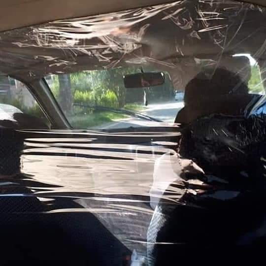 Ziadkhan0078's tweet photo. Some where in islamabad The careem driver have quarantined the passenger cabin of his car using transparent wrapping sheet, really appreciated the gesture.. @dcislamabad  @hamzashafqaat  @ajmaljami https://t.co/FFzMDjHbW1