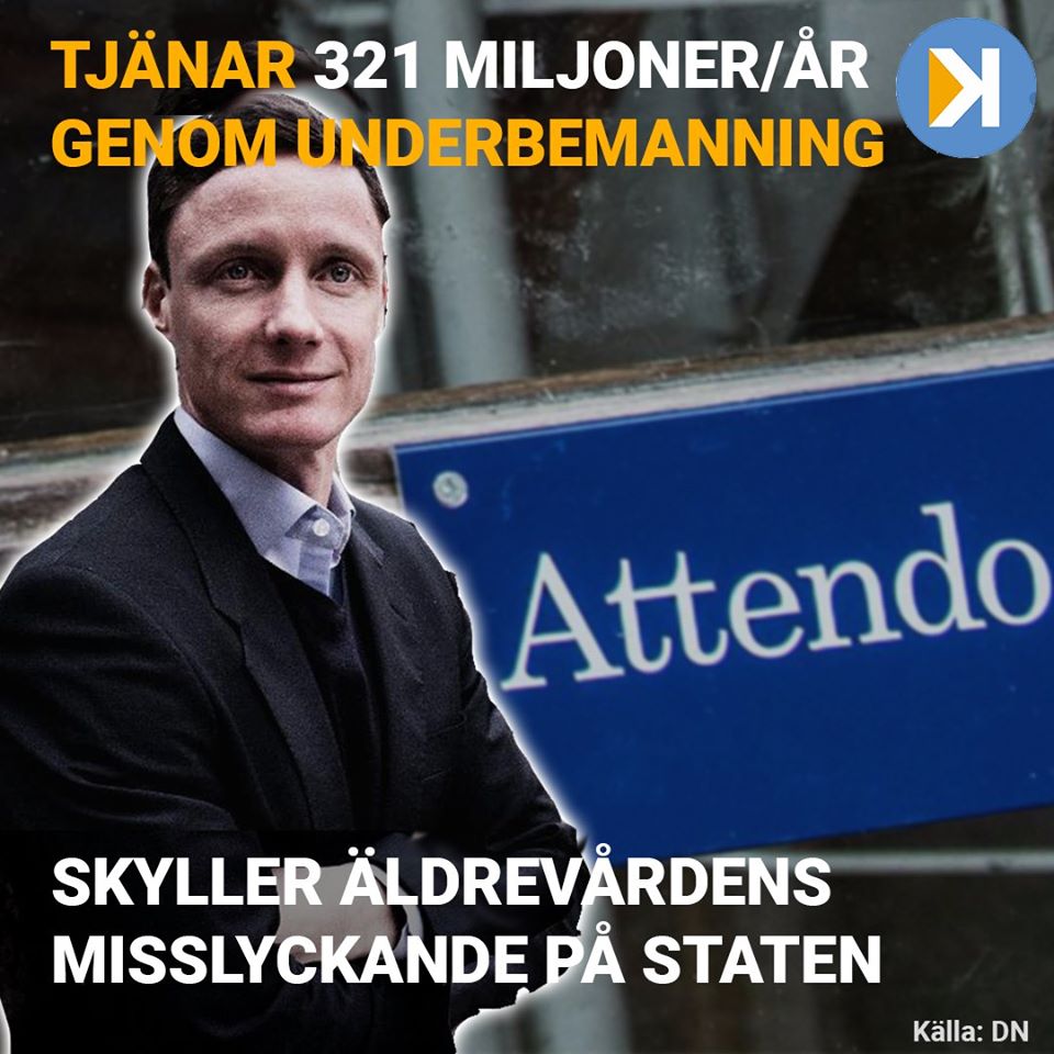 konkretsverige's tweet photo. Attendo:s VD kritiserade staten för att ha misslyckats med äldrevården. 
Samtidigt tjänar han miljoner på systematisk underbemanning på sina äldreboenden. https://t.co/qWkMJ0oyK3
